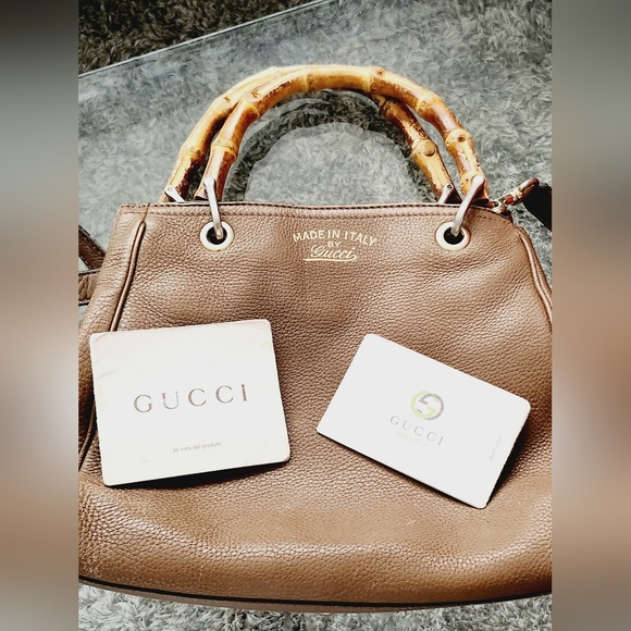SOLD!!2for350)Original Gucci bamboo two way bag - Picture 2 of 16